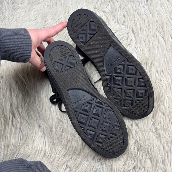 Converse All Stars Men's 9 Women's 11 All Black High Top Sneakers Classic - Picture 6 of 7